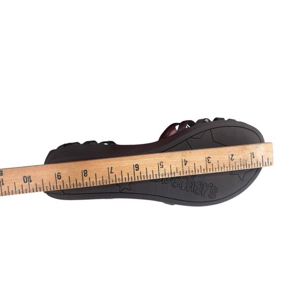 Skechers Brown Leather Strappy Wedge Sandals Ankle Strap Size 10 - Picture 8 of 10